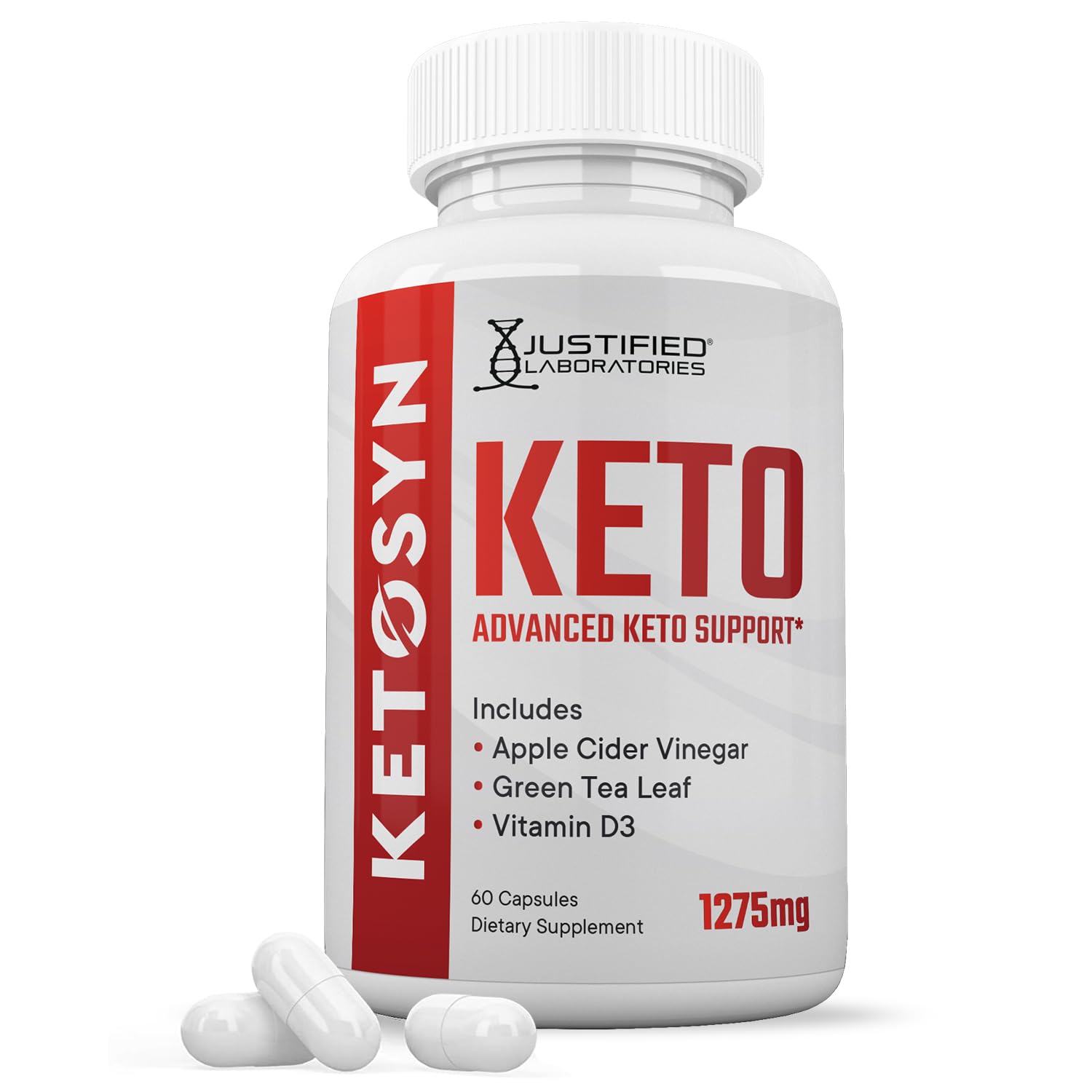 Justified Laboratories Ketosyn Keto ACV Pills 1275MG Keto Support Blend Capsule 60 Count
