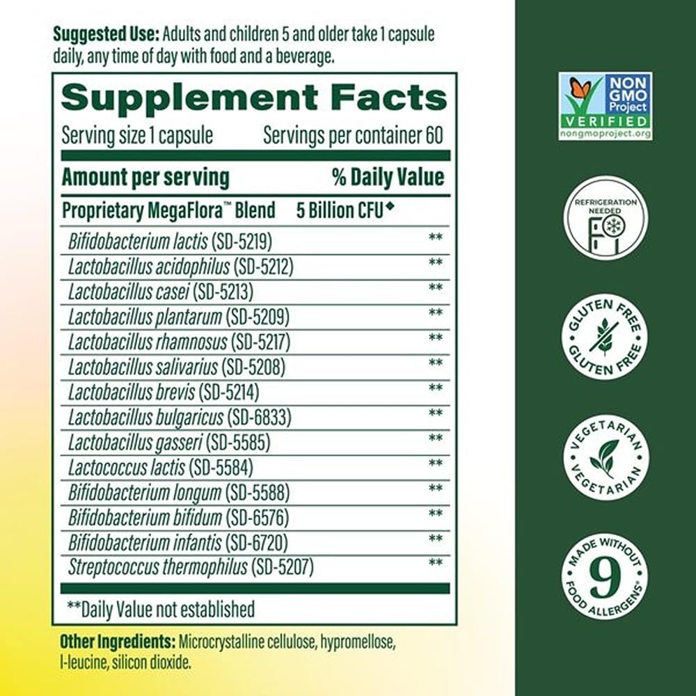 MegaFood MegaFlora Kids Probiotics Capsule, 60 Mini Capsules