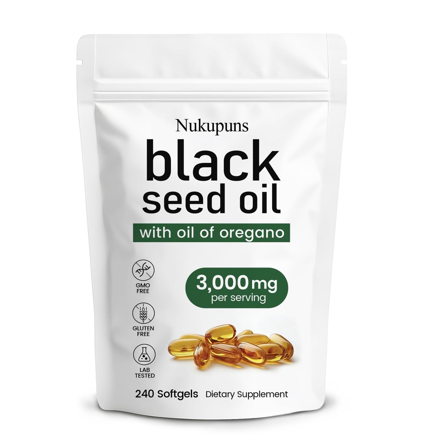 Nukupuns Ethiopian Black Seed Oil Softgels 240 Softgels