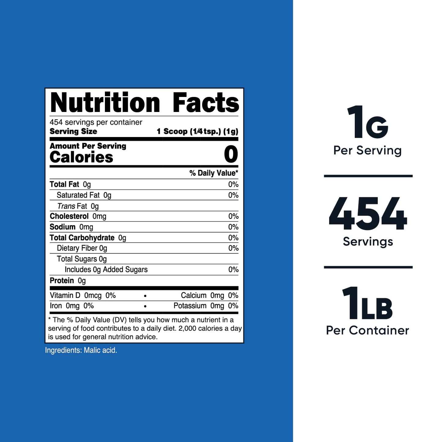 Nutricost Malic Acid Powder 454 Grams