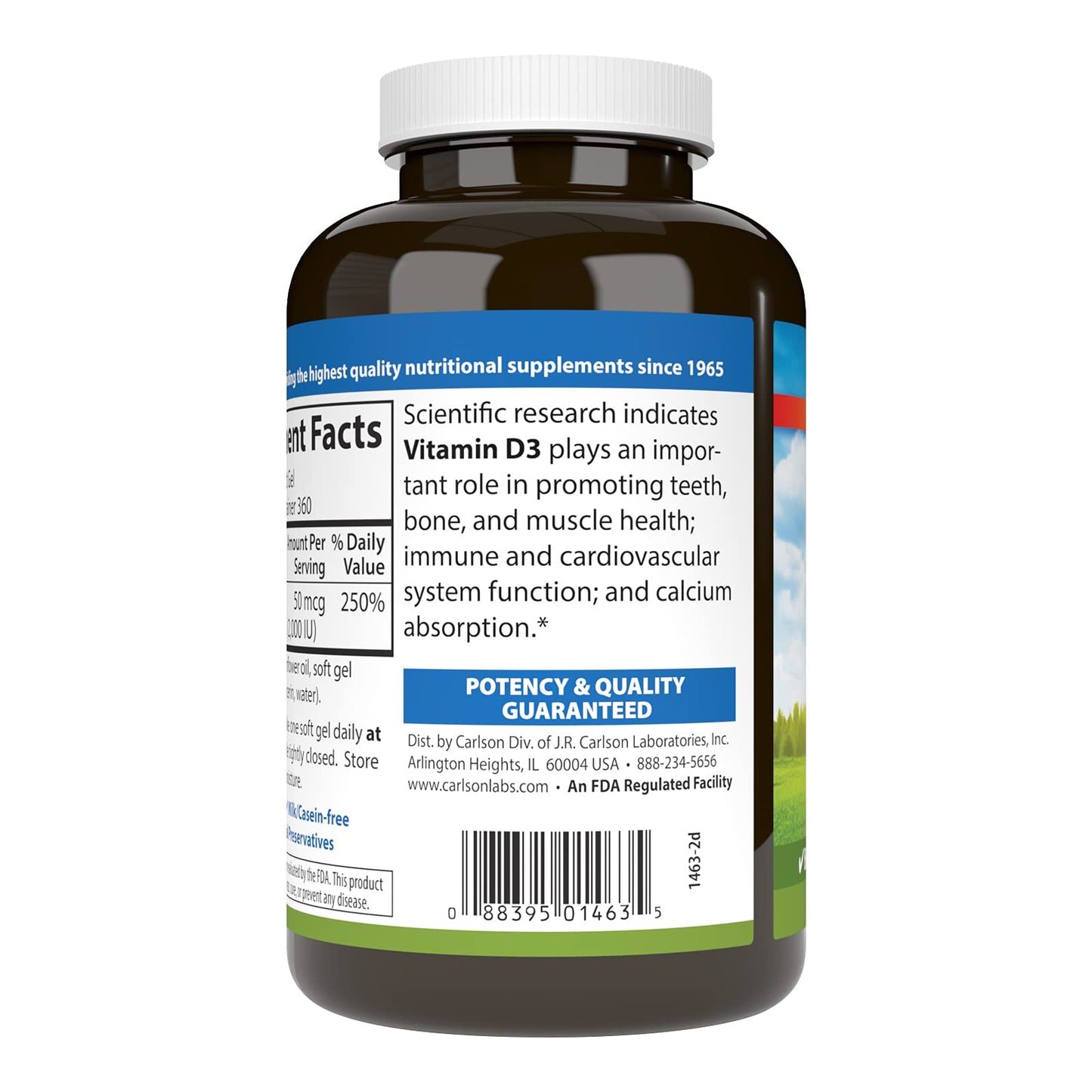 Carlson Vitamin D3 Soft Gels, 360 Softgels