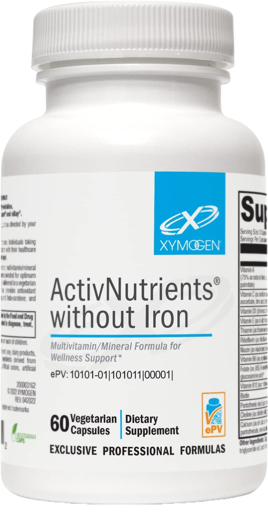 XYMOGEN ActivNutrients Without Iron Capsule 60 Count