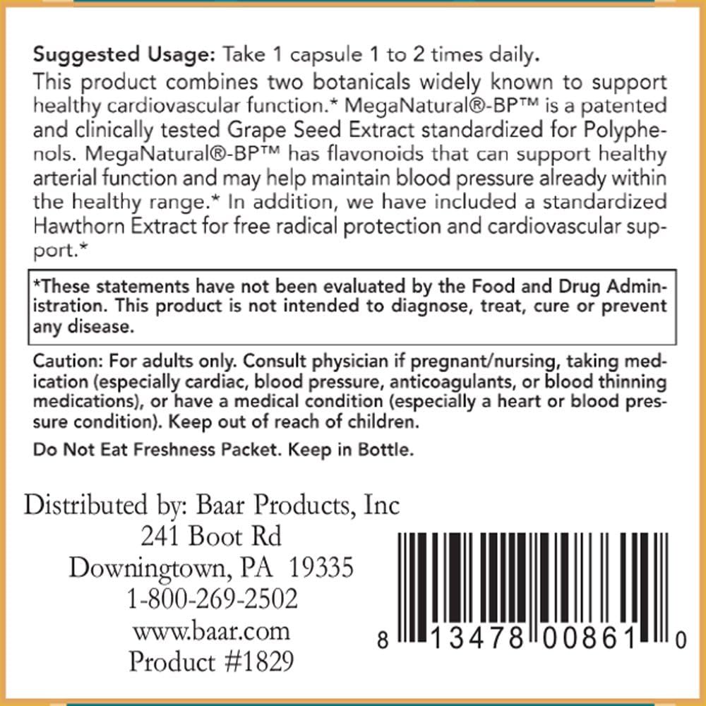 Baar Nature’s Blessing Blood Pressure Advantage Capsules, 90 Count