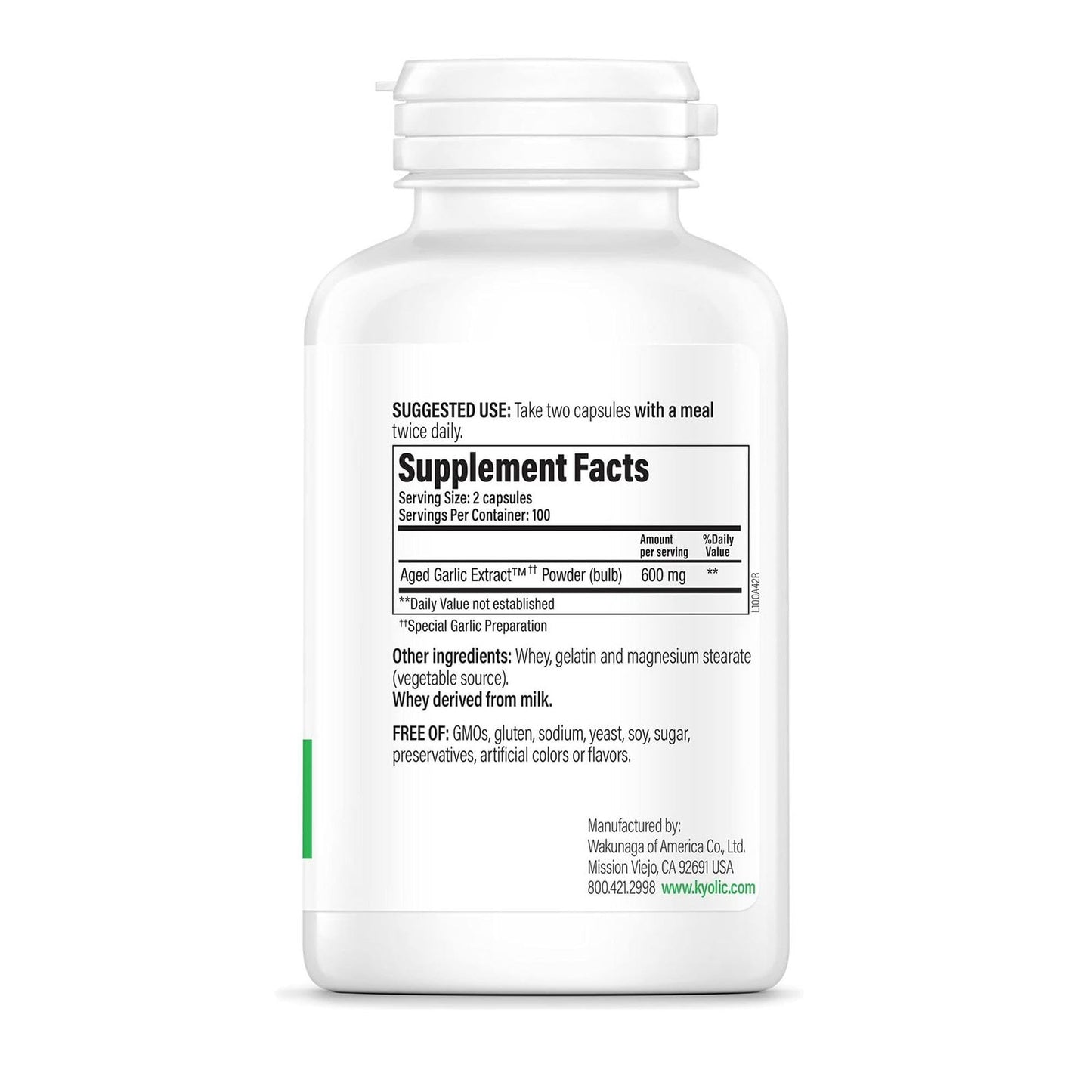 Kyolic Aged Garlic Extract Formula 100 Cardiovascular Health 200 Capsules