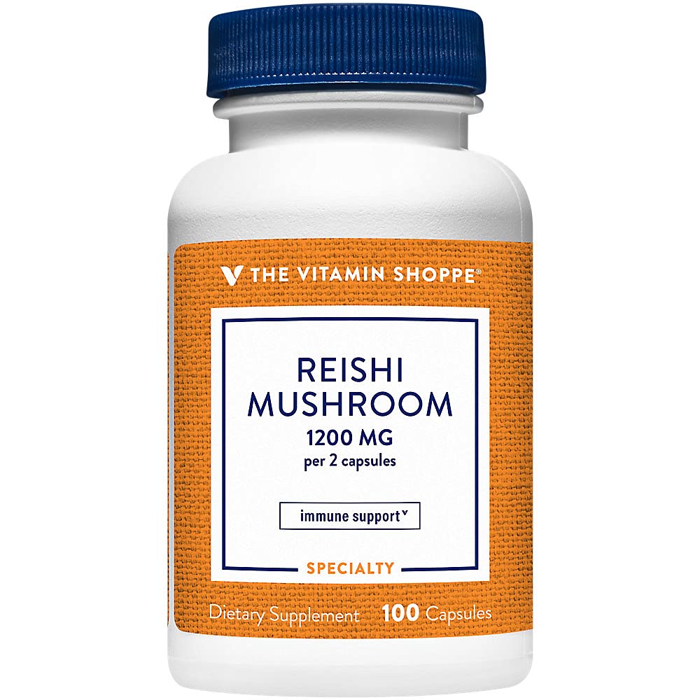 The Vitamin Shoppe Reishi Mushroom 1200mg Capsules, 100 Count