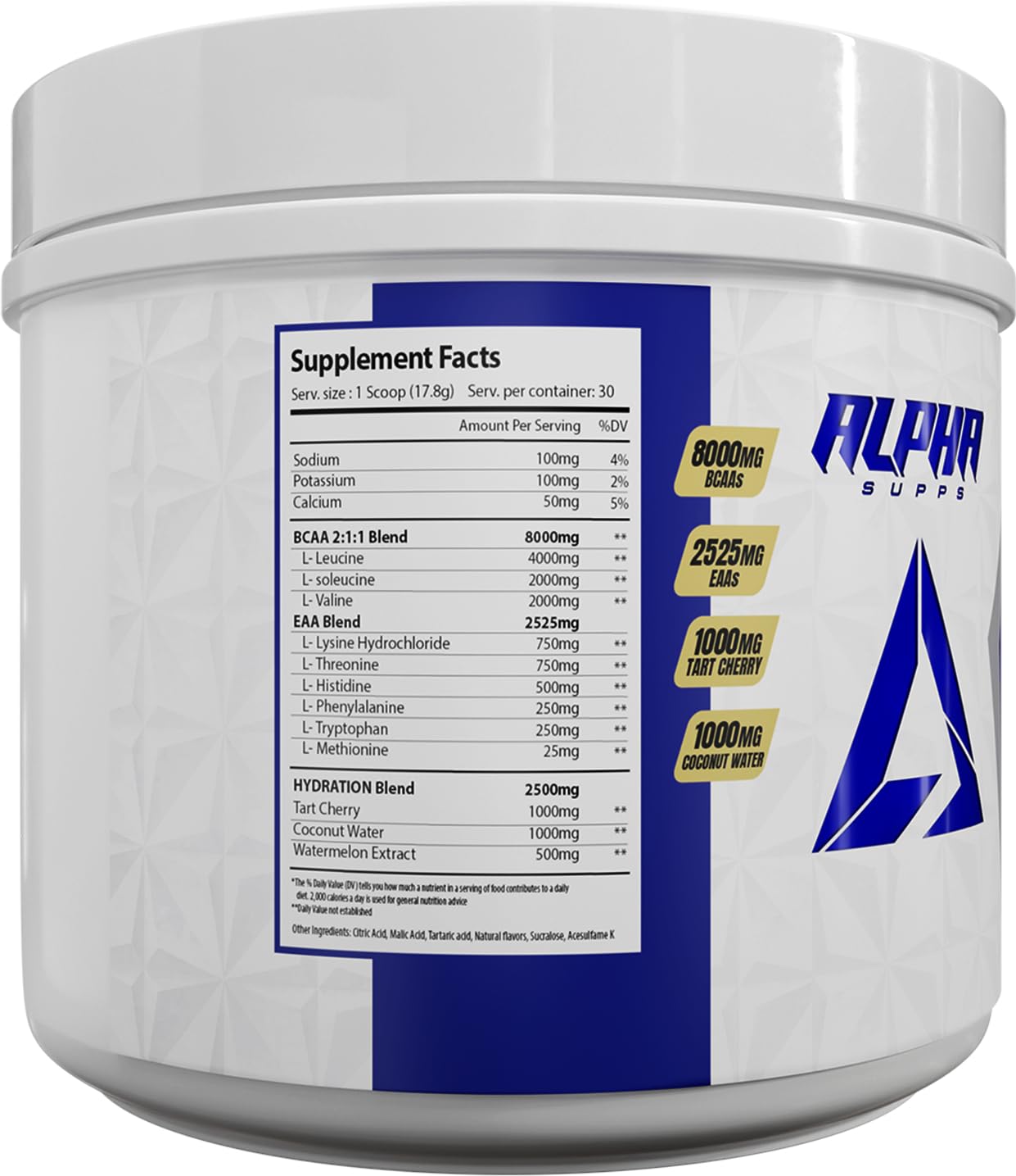 Alpha Supps Hydro 9 Aminos EAA + Hydration Formula with BCAAs & Electrolytes Powder, 19 Servings