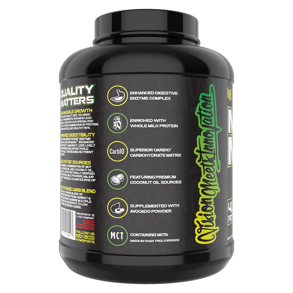VMI Sports Major Mass Lean Mass Gainer Protein Powder, 4 Pound, 64 Servings