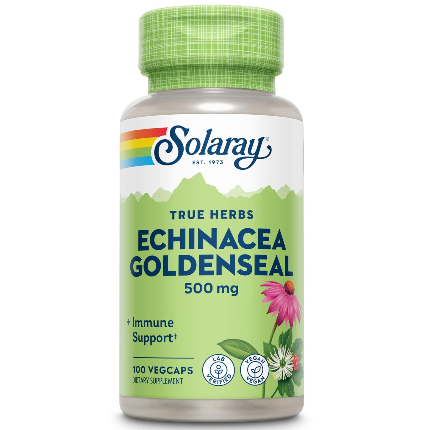 Solaray Echinacea Root & Goldenseal Root Supplement Capsules 100