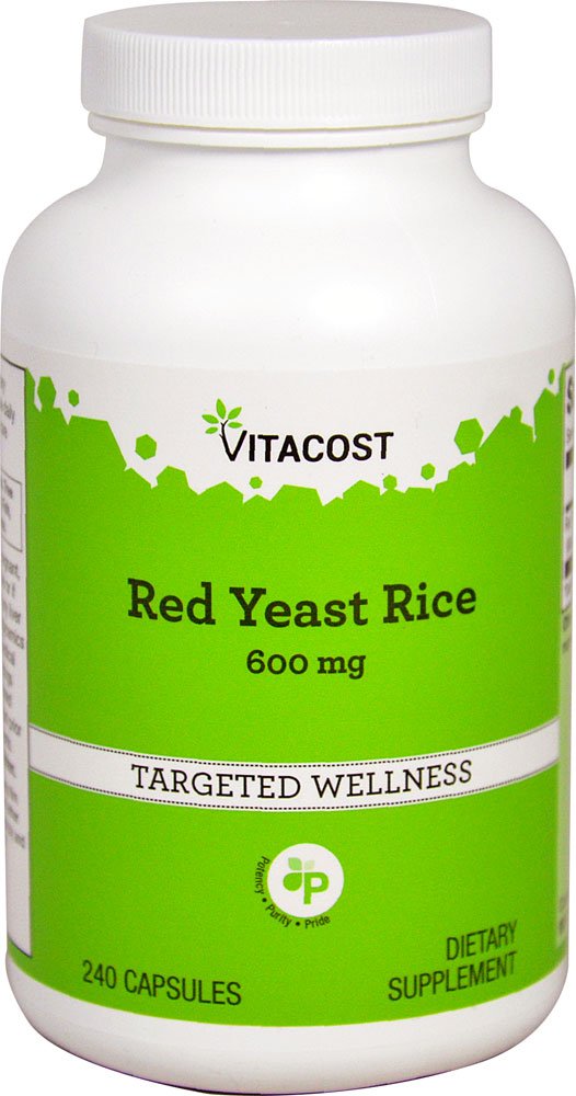 Vitacost Brand Red Yeast Rice 600 mg Capsules, 240 Count