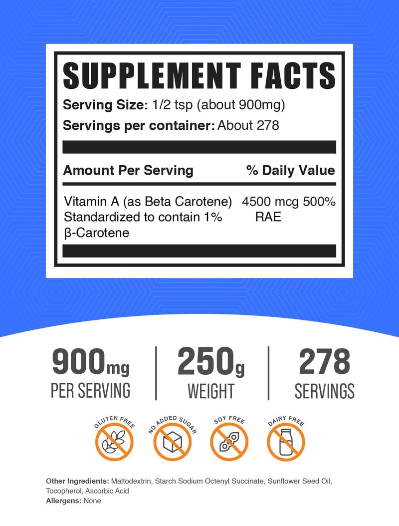 BulkSupplements Beta Carotene Powder 8.8 oz