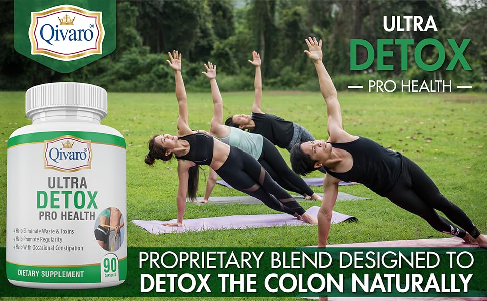 Qivaro Ultra Detox Pro Health Detox Cleanse Supplement 90 Capsules