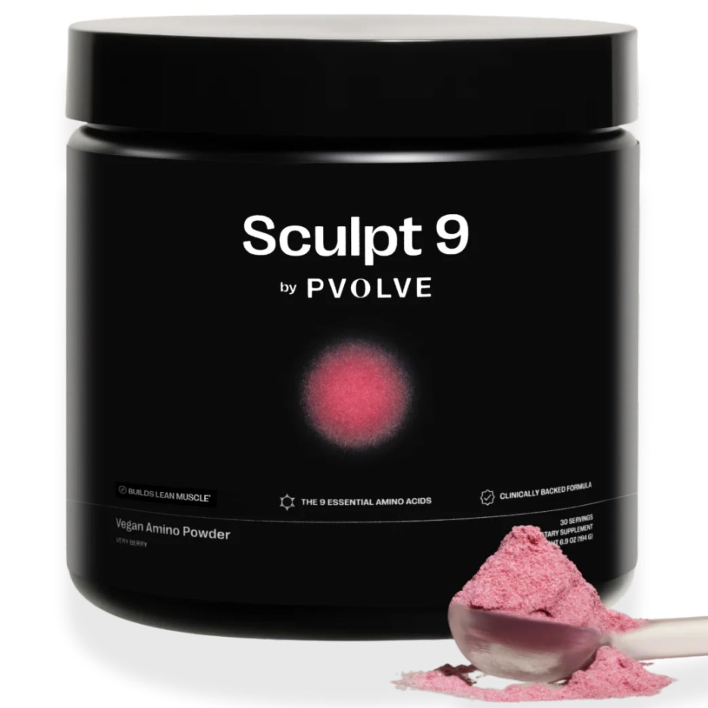 PVOLVE Sculpt 9 EAA & BCAA Powder for Women, Very Berry Flavor, 11.6 Ounce
