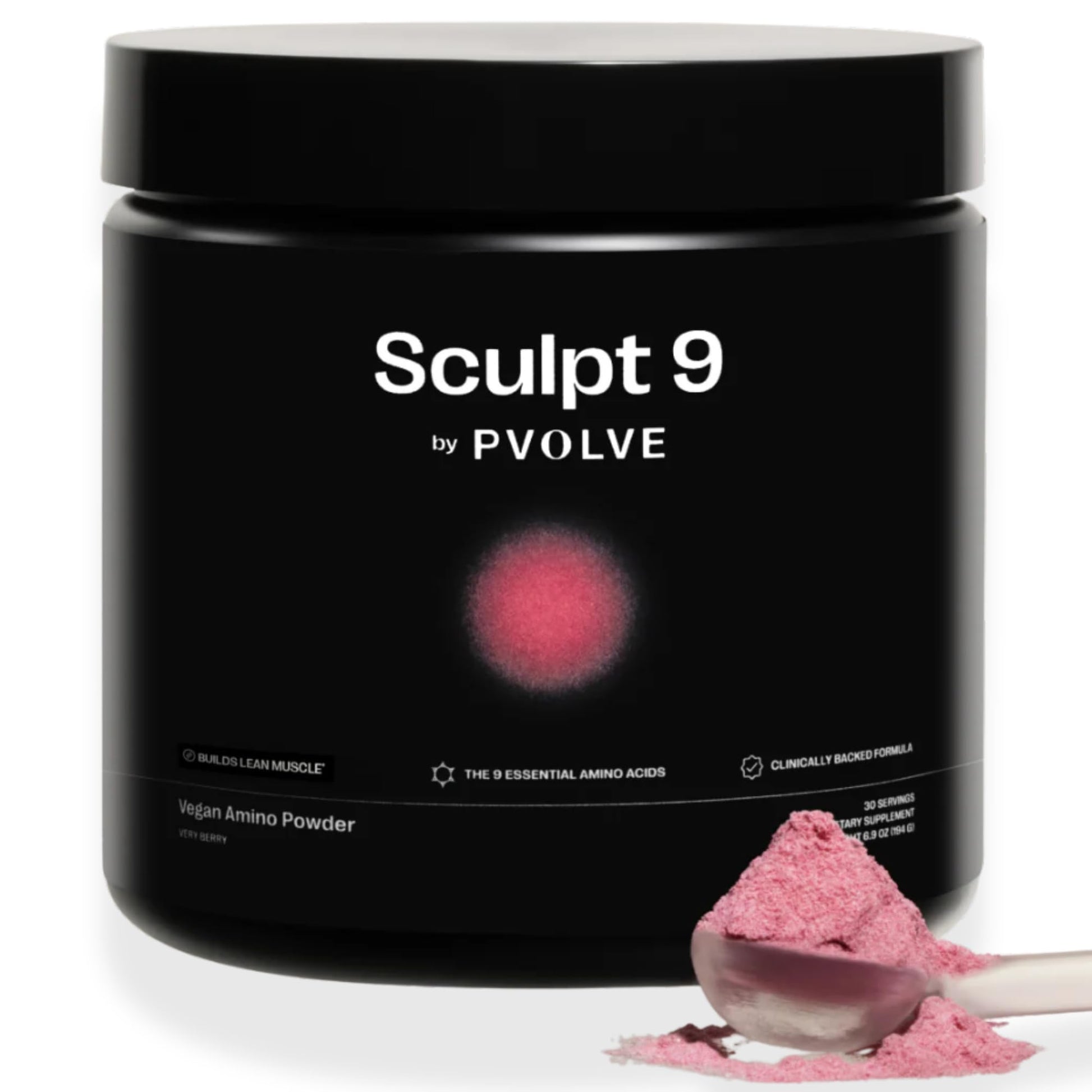 PVOLVE Sculpt 9 EAA & BCAA Powder for Women, Very Berry Flavor, 11.6 Ounce