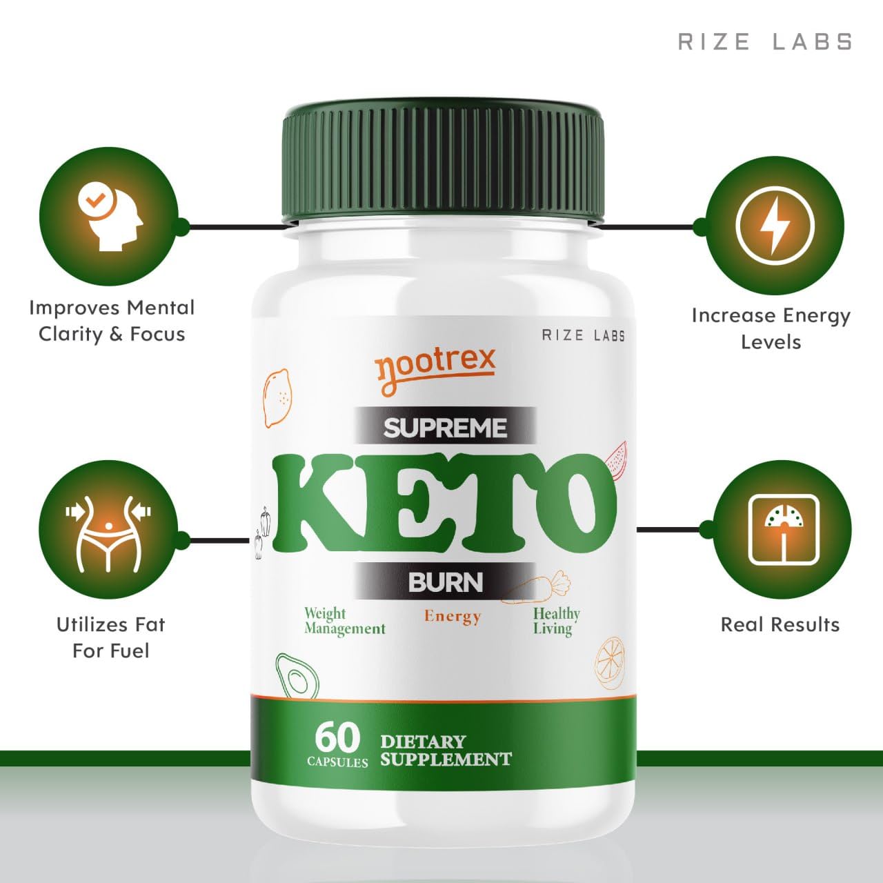 Rize Labs Nootrex Supreme Keto Burn Capsules, 60 Capsules