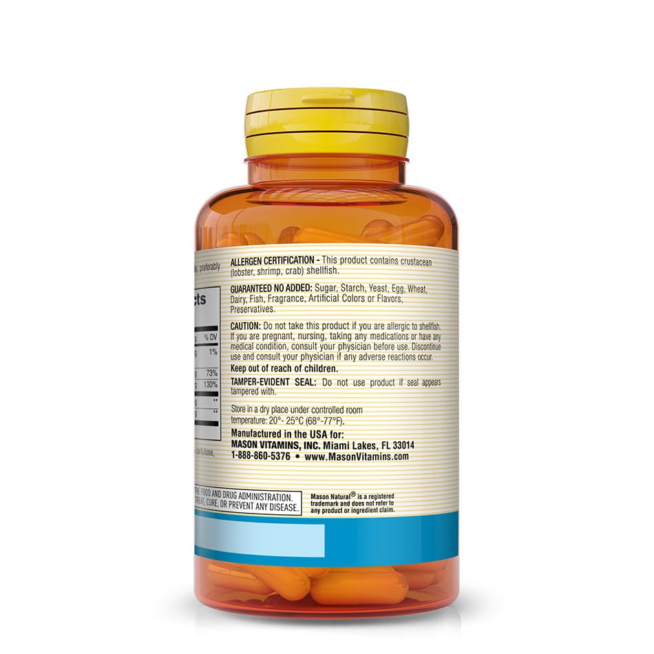 Mason Natural Glucosamine Chondroitin Regular Strength with Vitamin C Capsules, 100 Capsules