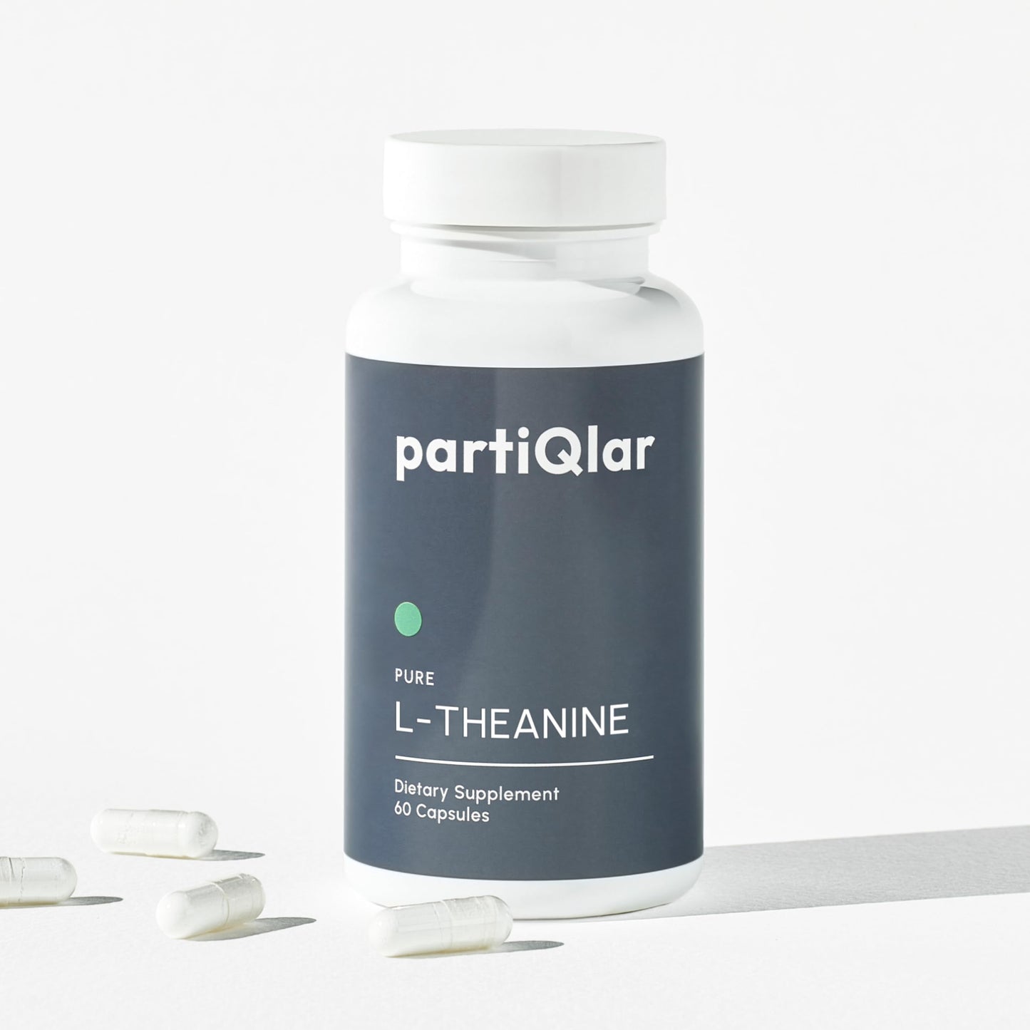 partiQlar L-Theanine 200mg - Calm Focus, Stress & Sleep Support Capsule, 60 Count
