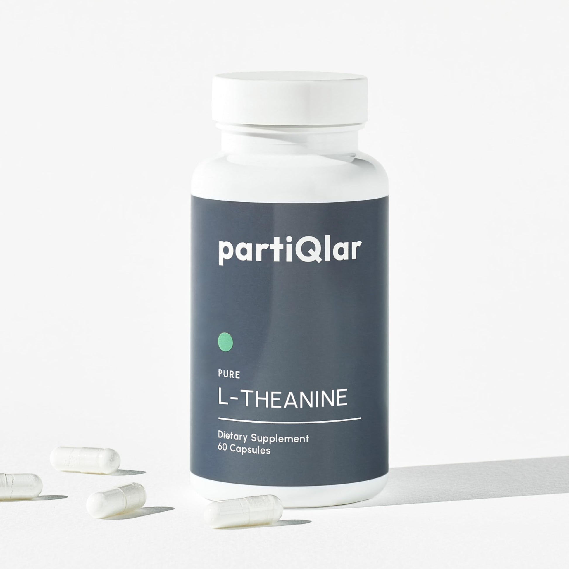 partiQlar L-Theanine 200mg - Calm Focus, Stress & Sleep Support Capsule, 60 Count