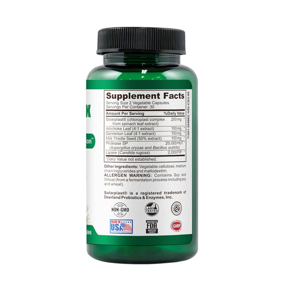 JNS-Believe Liver Detox Herbal Supplement Capsules, Milk Thistle, Dandelion & Artichoke Formula with Enzymes, 16 Count