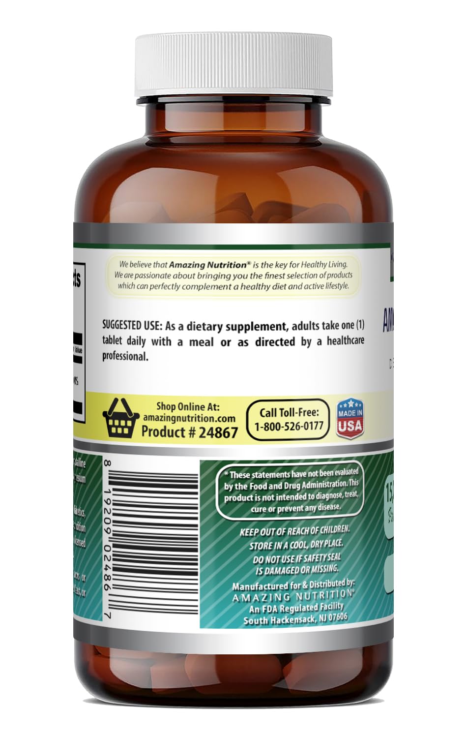 Amazing Nutrition Biotin Supplement Tablets, 120 Count