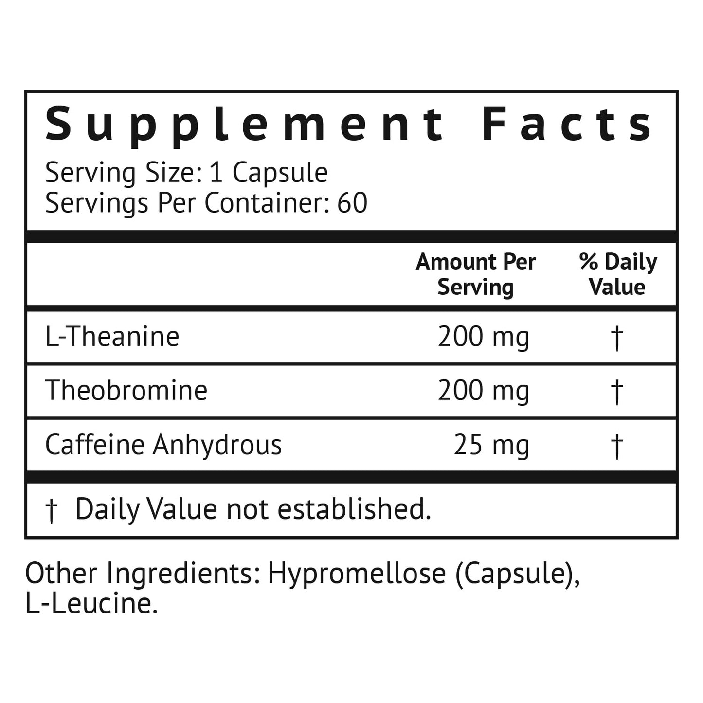 VitaMonk Low Dose Caffeine L-Theanine, 60 Capsules
