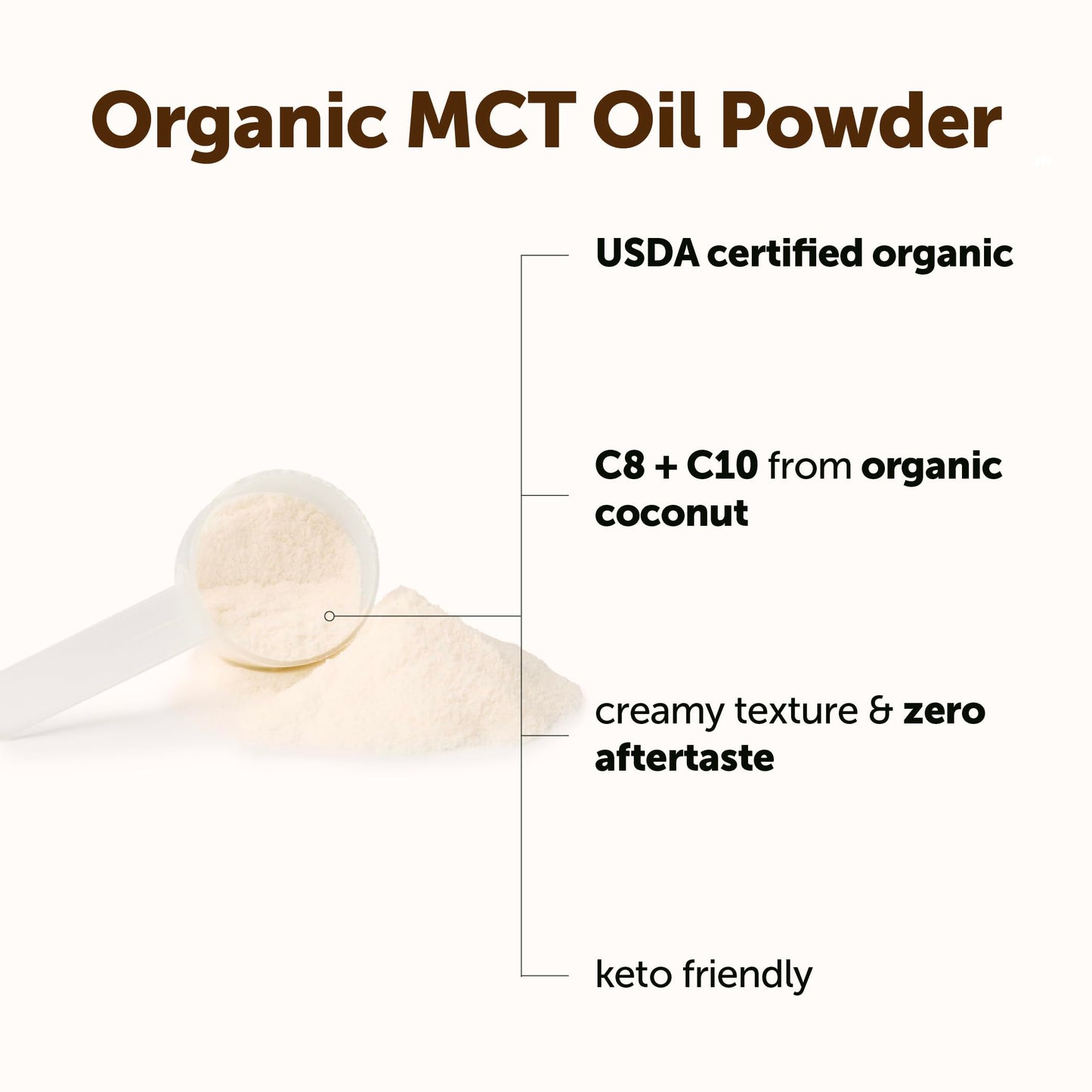 Micro Ingredients Organic MCT Oil Powder with Prebiotic Fiber, 8 oz