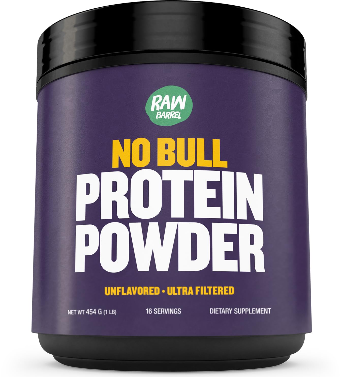 Raw Barrel No Bull Unflavored Whey Protein Powder, 16 oz