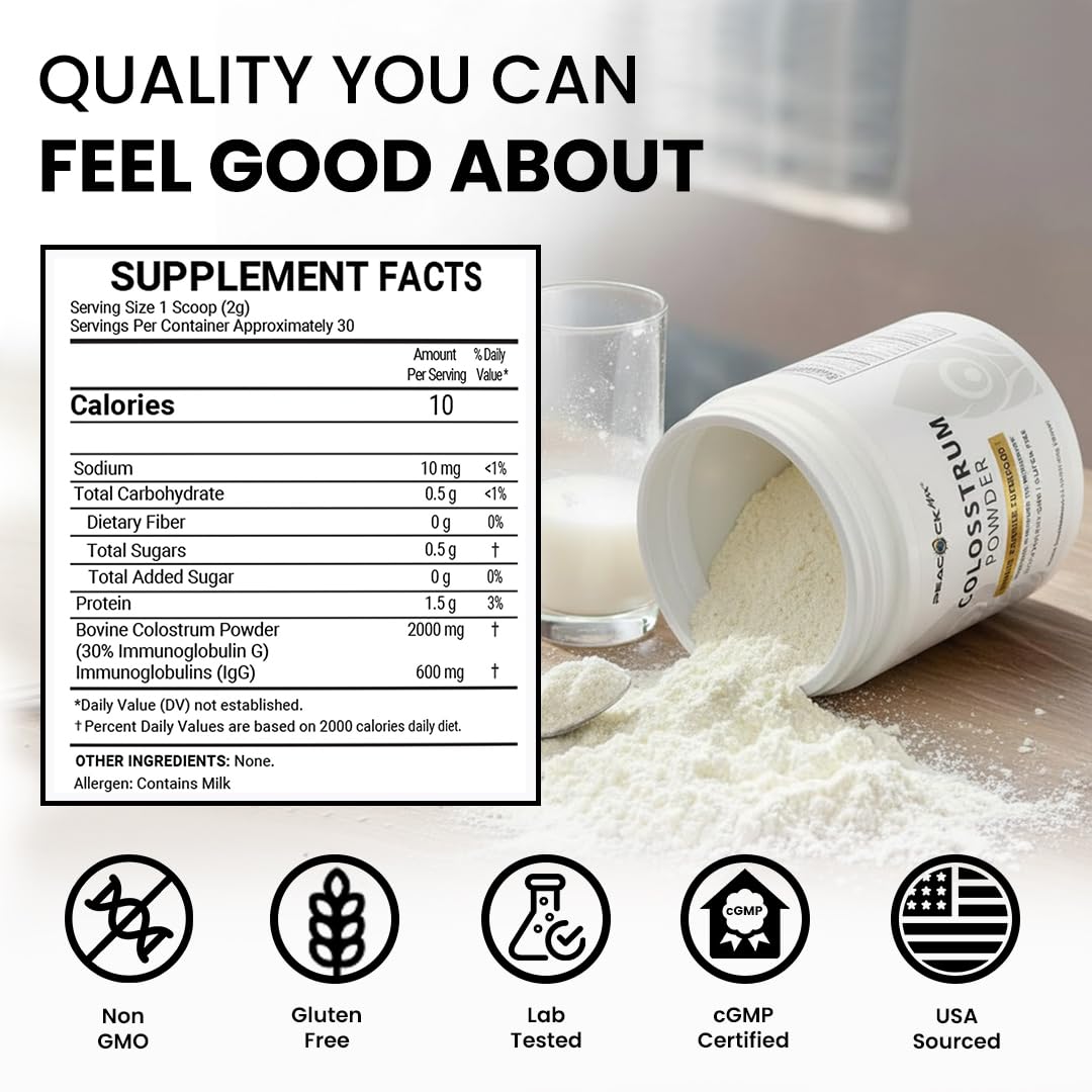 Peacock Max Colostrum Powder 2.11 Ounce