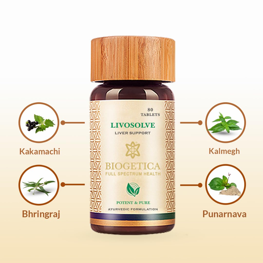 Biogetica Livosolve Natural Hepatic Wellness Tablet, 80 Count
