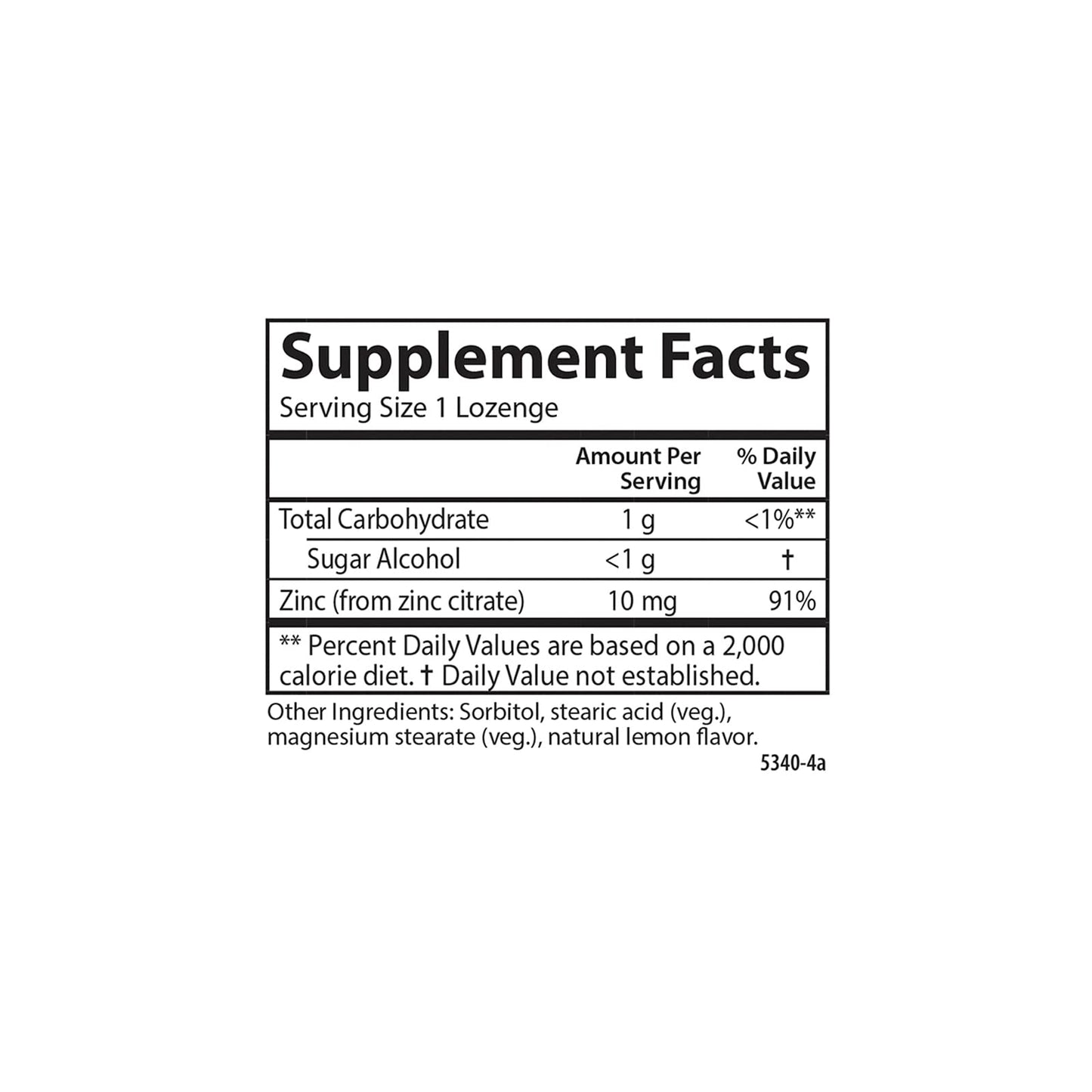 Carlson Zinc-Ease Soothing Lozenges, Zinc Citrate, Lemon, 42 Lozenges
