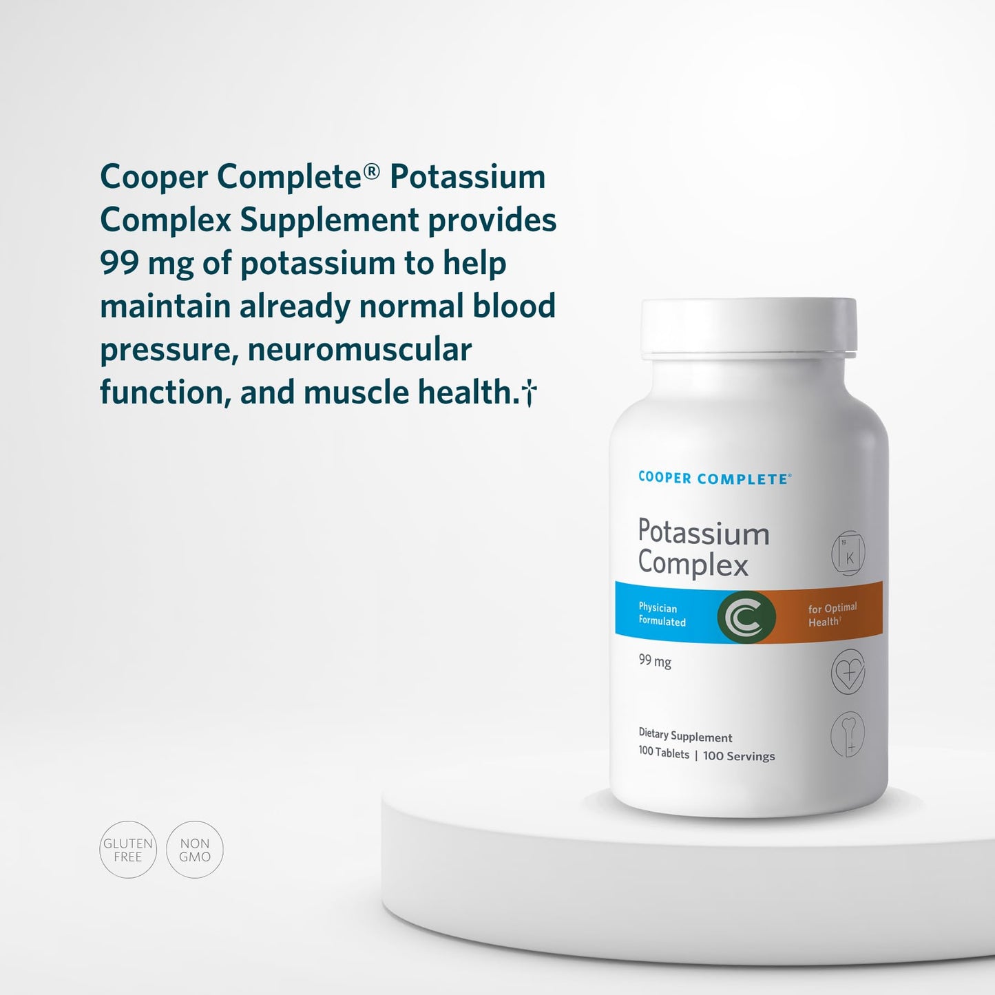 Cooper Complete Potassium 99 mg Tablets, 100 Count