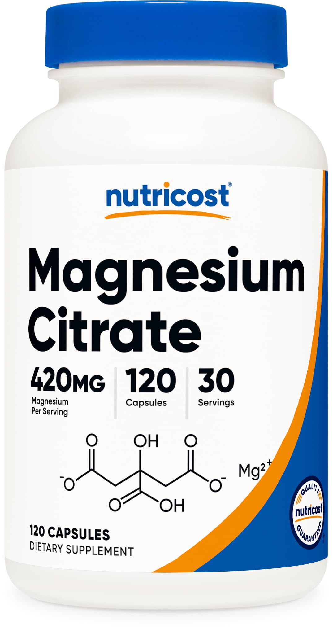 Nutricost Magnesium Citrate 420mg Veggie Capsules, 120 Count