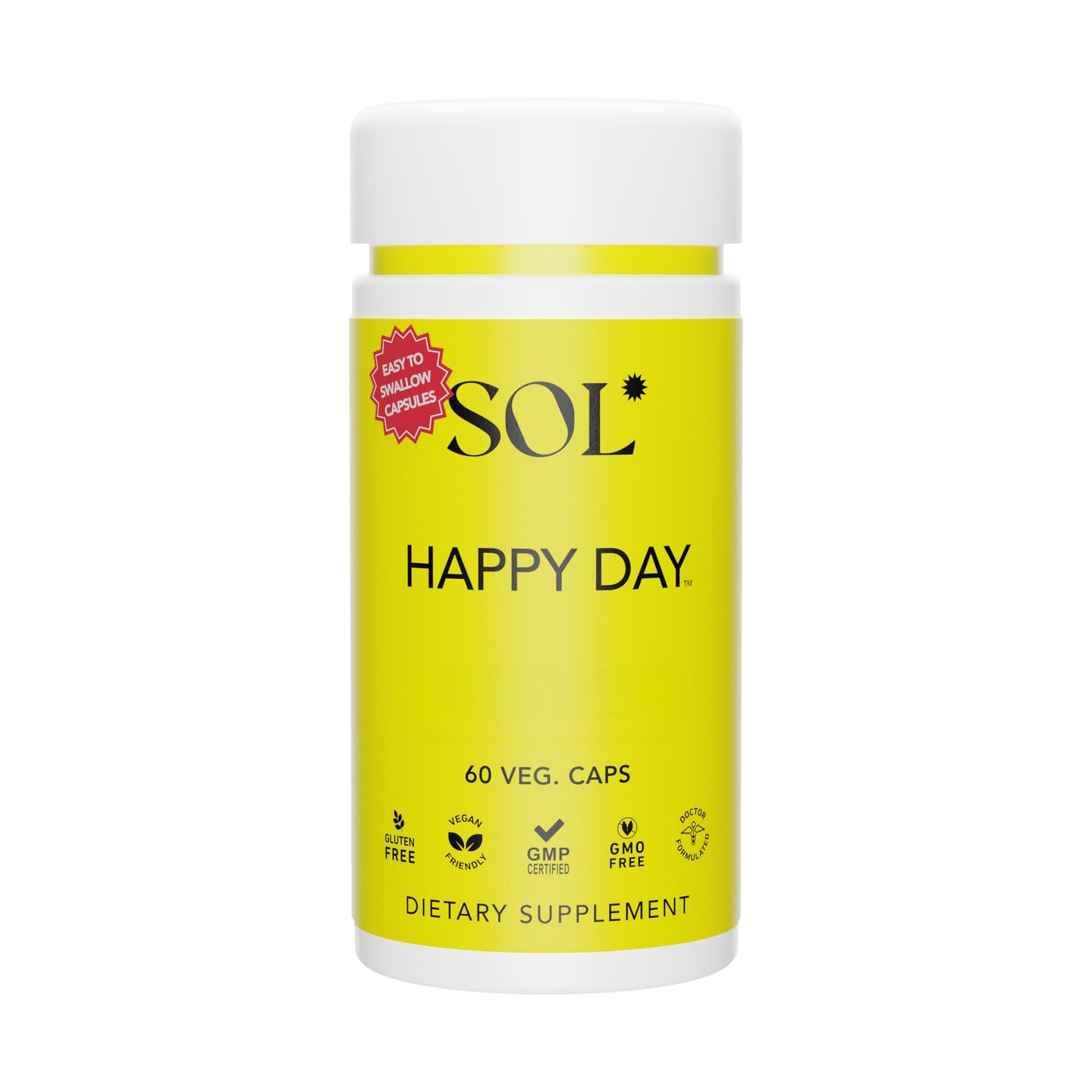 Sol Nutrition Happy Day Supplement Capsules 60 Count