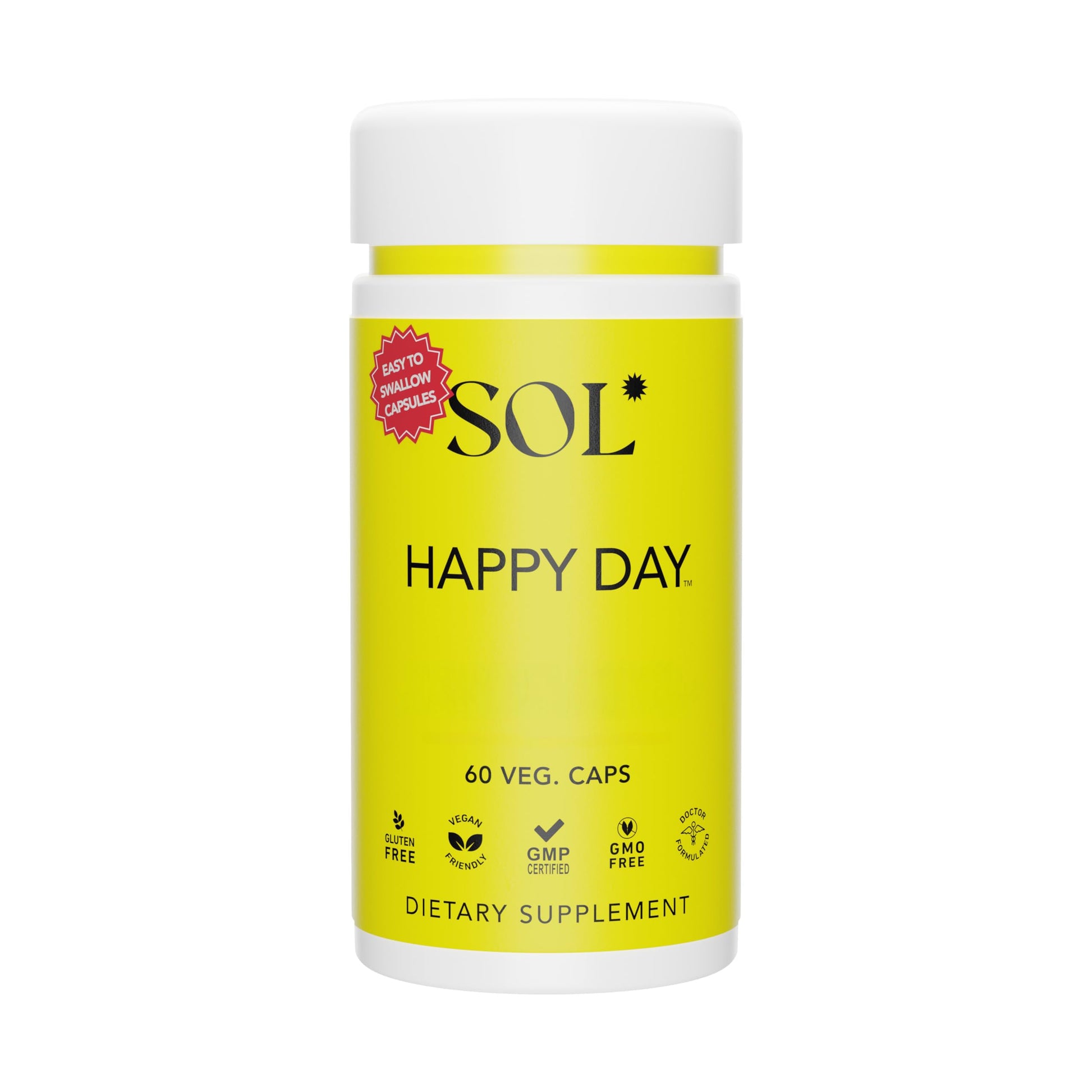 Sol Nutrition Happy Day Supplement Capsules 60 Count