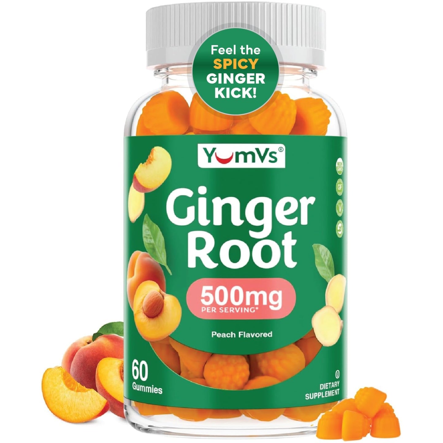 YUM-V'S Ginger Gummies 60 Count