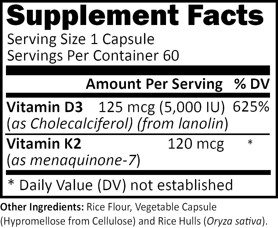 R-Garden Vitamin D3 + K2 Capsule, 60 Count
