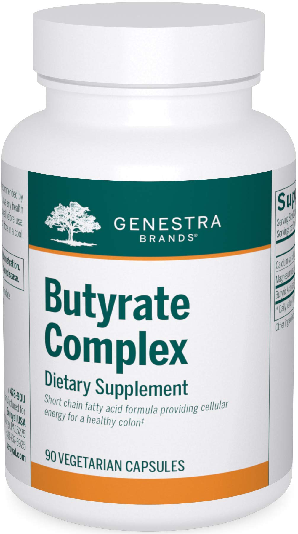 Genestra Brands Butyrate Complex Butyric Acid from Calcium/Magnesium Butyrate 90 Capsules