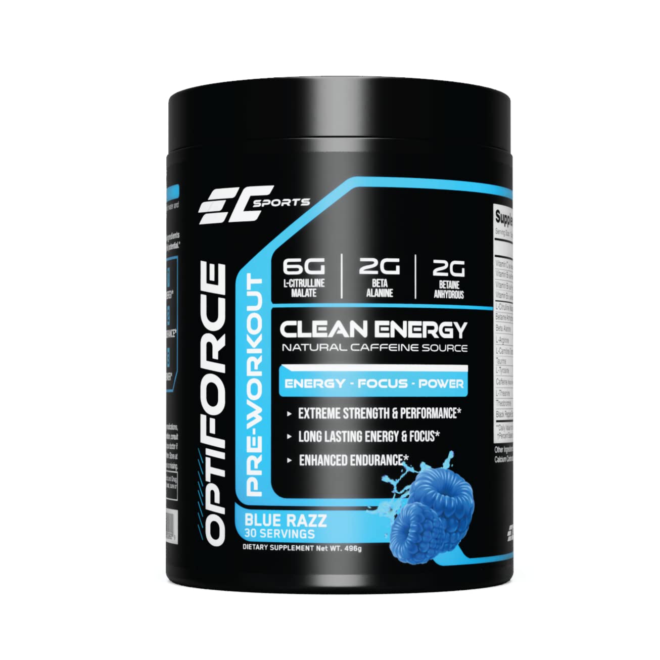 EC Sports OptiForce Pre-Workout Powder 15.34 Ounce
