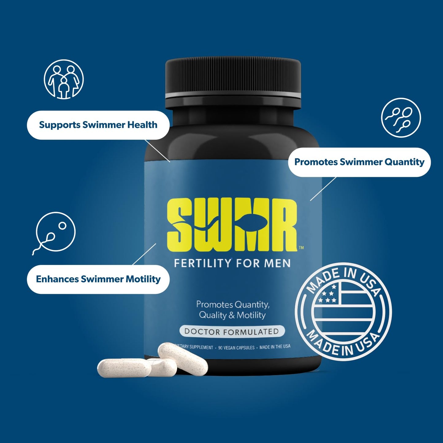 SWMR Male Fertility Supplement Capsule, 90 Count