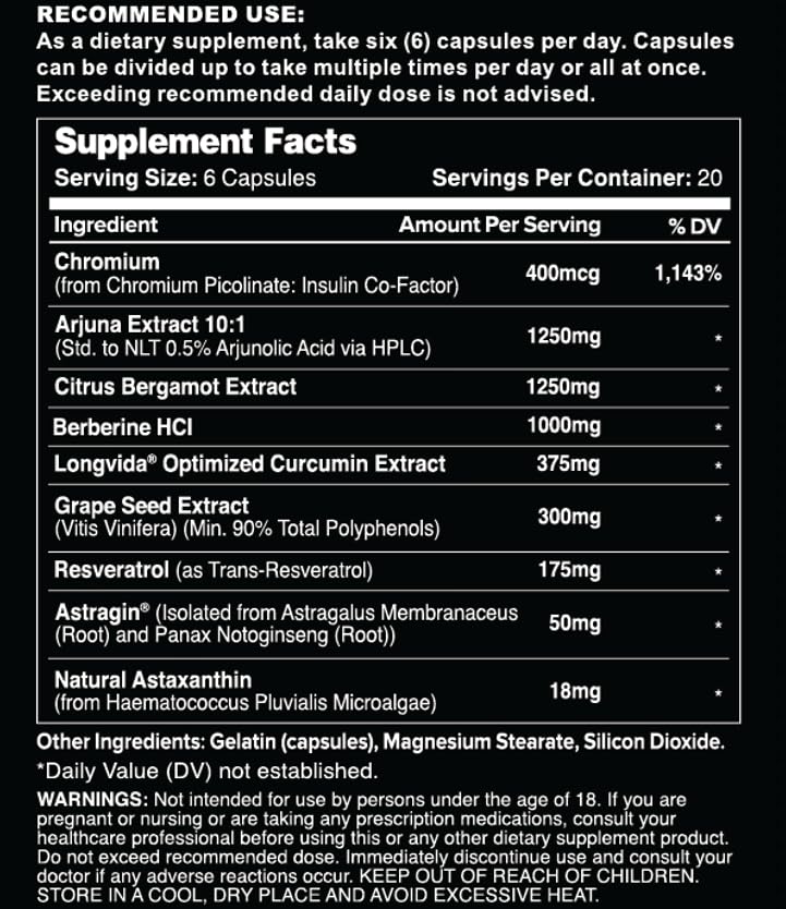 Leviathan Nutrition IRE Complete Health Support - Overall Health & Antioxidant Support with Longvida Optimized Turmeric Curcumin, Grape Seed, Berberine, Arjuna, and Resveratrol Capsule, Powder, 120 Count