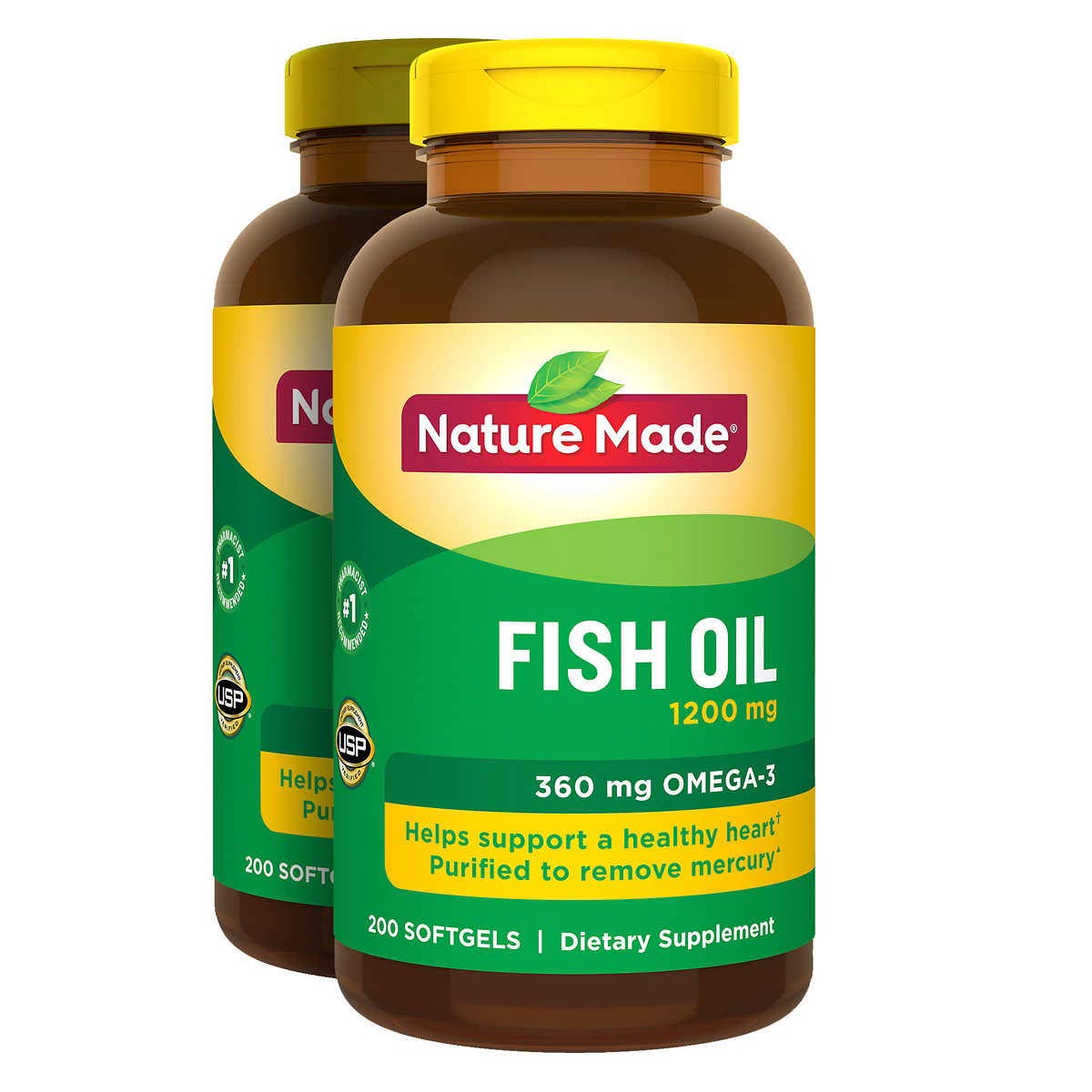 Nature Made Fish Oil 1200 mg Omega-3 Softgels, 400 Count