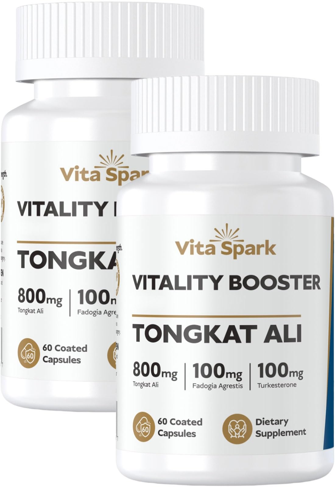 Vita Spark Tongkat Ali for Men - Longjack with Fadogia Agrestis & Turkesterone, 120 Capsules