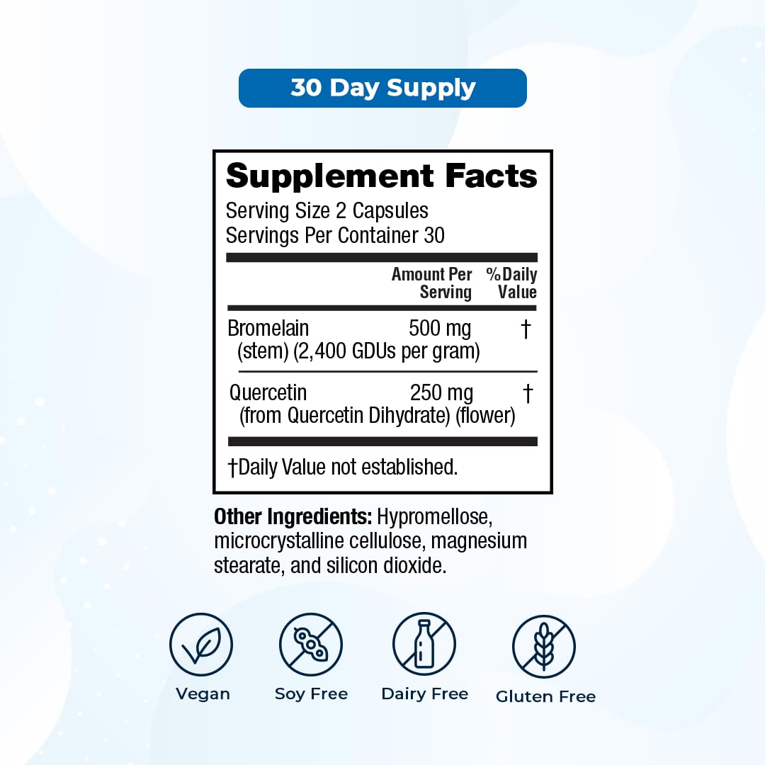 VitaMedica Bromelain & Quercetin Supplement 20 Capsules