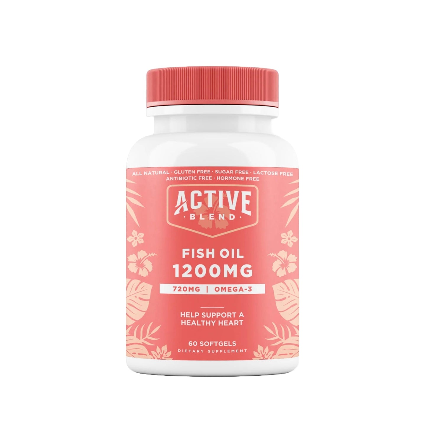 Active Blend Omega-3 Fish Oil 1250mg Triple Strength with 690mg EPA & 260mg DHA, Wild-Caught, No Fishy Aftertaste Softgels, 60 Count