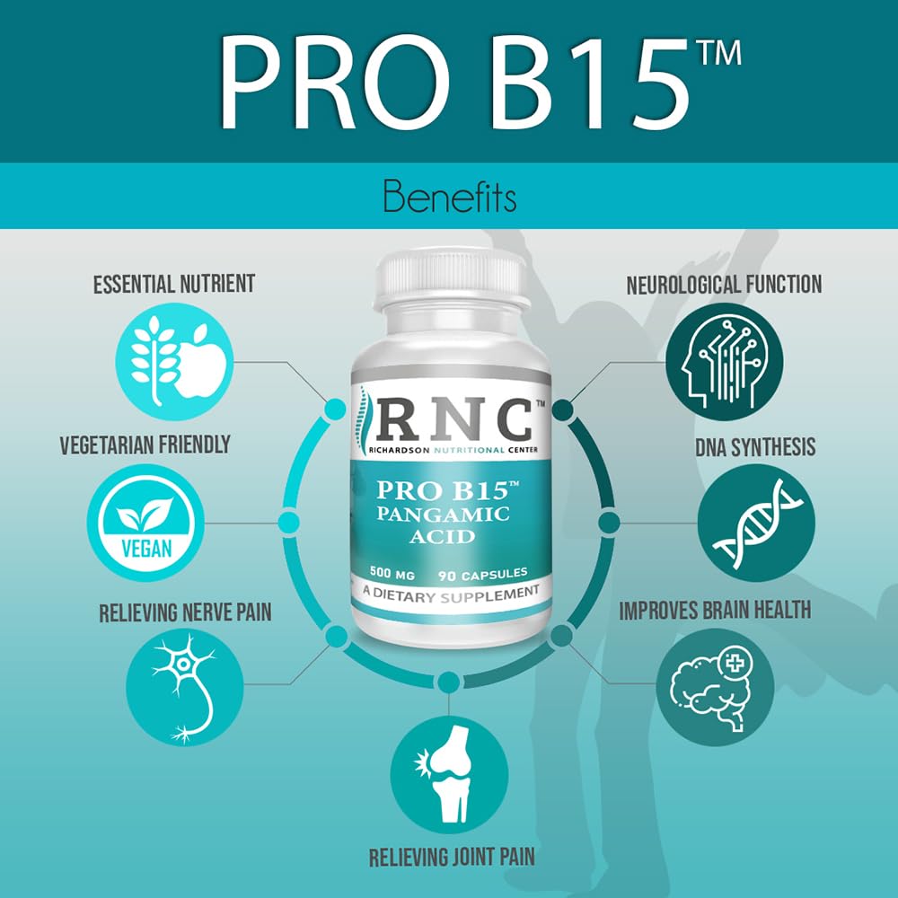 Richardson Nutritional Center B15 Complete Extra Strength Pangamic Acid with TMG DMG 500mg 90 VCapsules