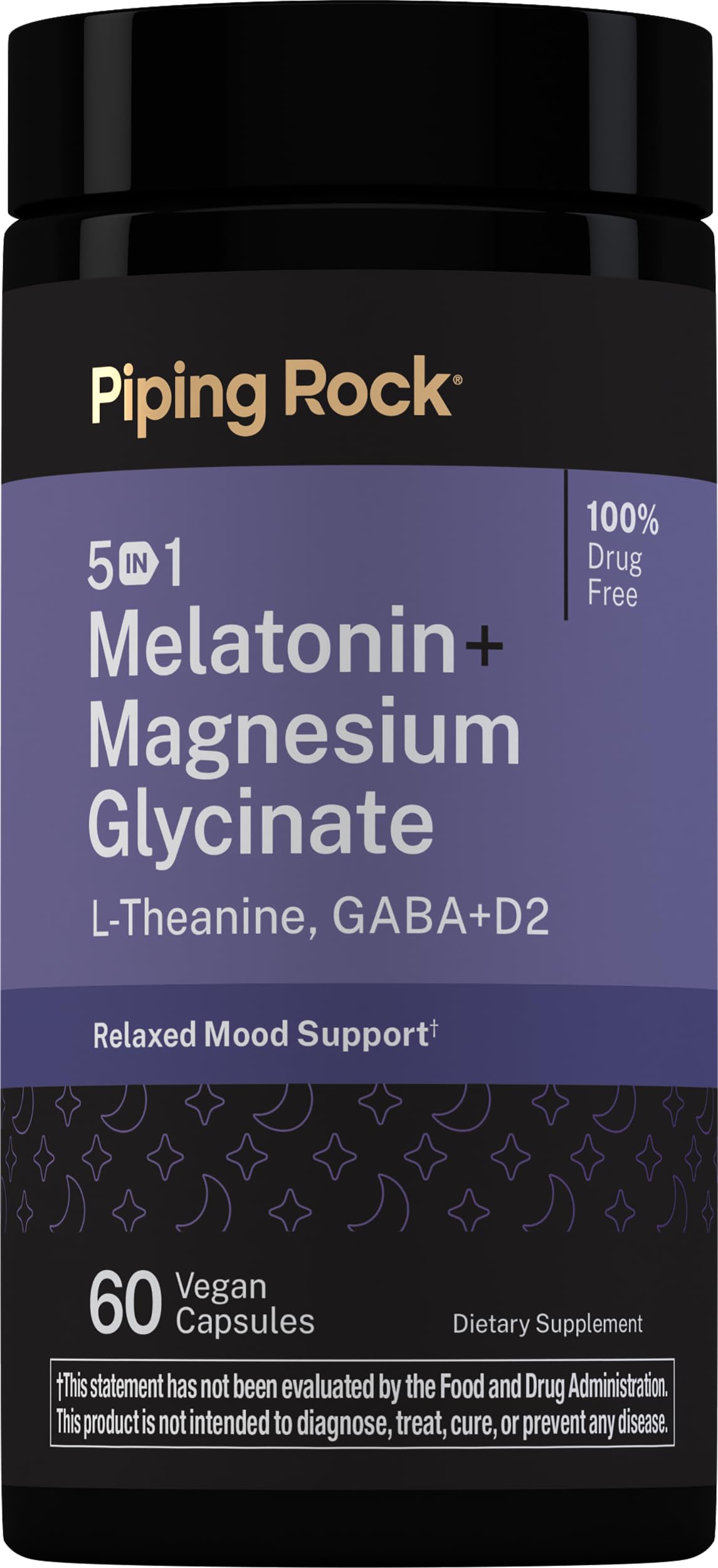 Piping Rock Melatonin with Magnesium Capsules, 60 Count