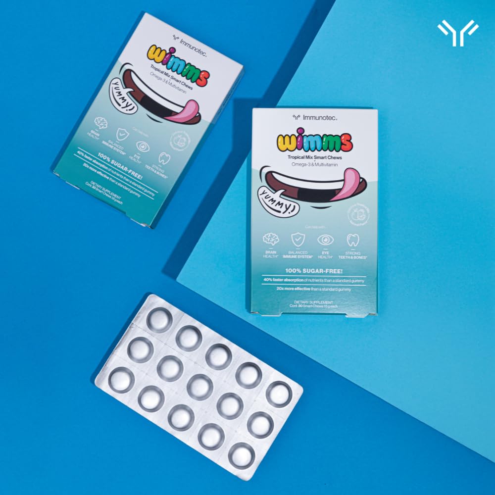 Immunocal WIMMS Smart Chews for Kids Omega-3 & Multivitamin Gummies, Chewable, 30 Chews
