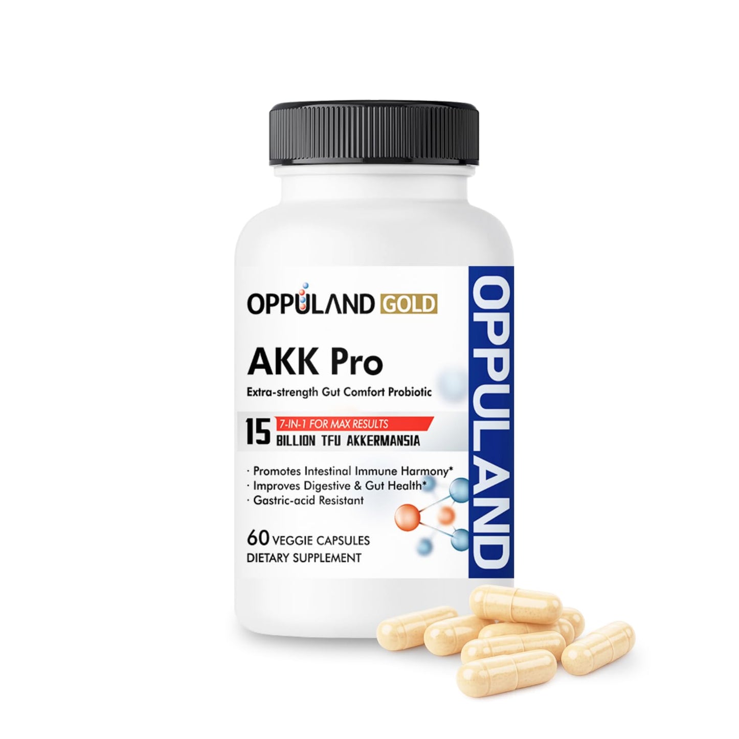 oppuland AKK Pro Akkermansia Muciniphila Probiotic Supplement 60 Capsules