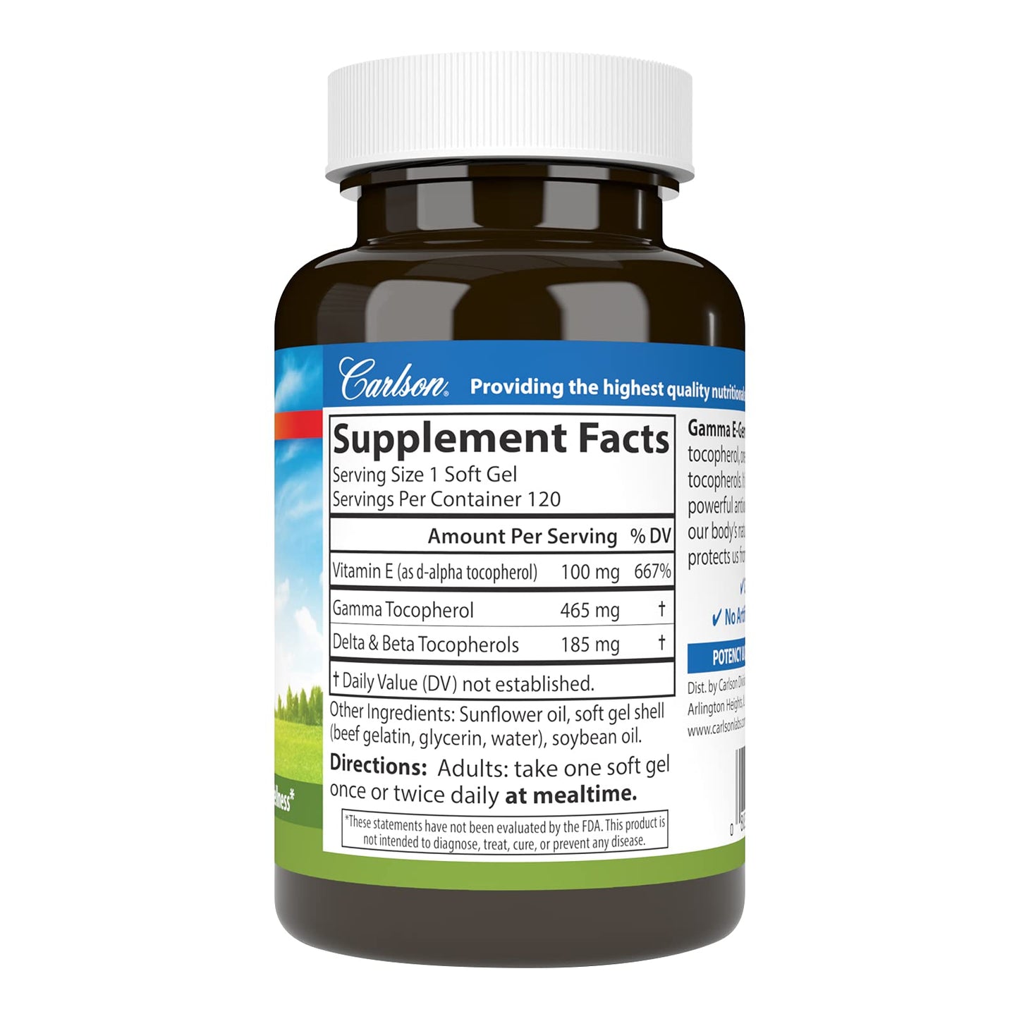 Carlson Gamma E-Gems Softgels 120