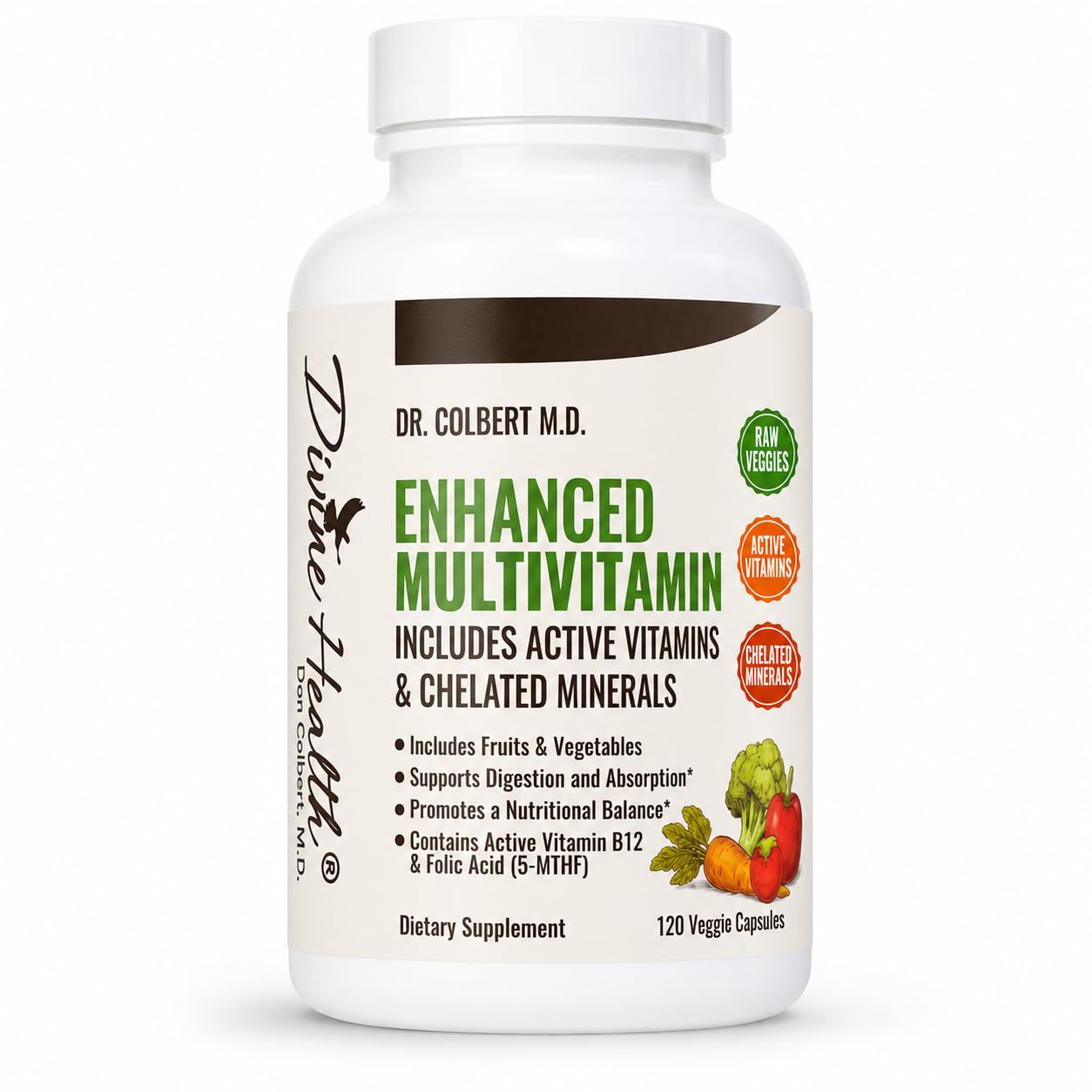 Divine Health Dr. Colbert Enhanced Multivitamin Plus Chelated Minerals Active B Vitamins Capsule, 1 Capsule