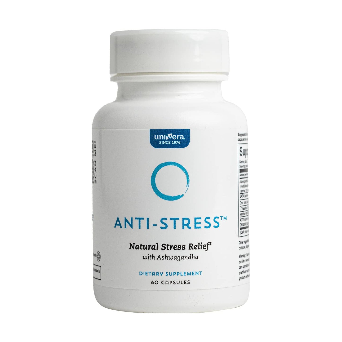 Univera Anti Stress Supplement with Ashwagandha, Gotu Kola, GABA & L-Theanine, 60 Capsules